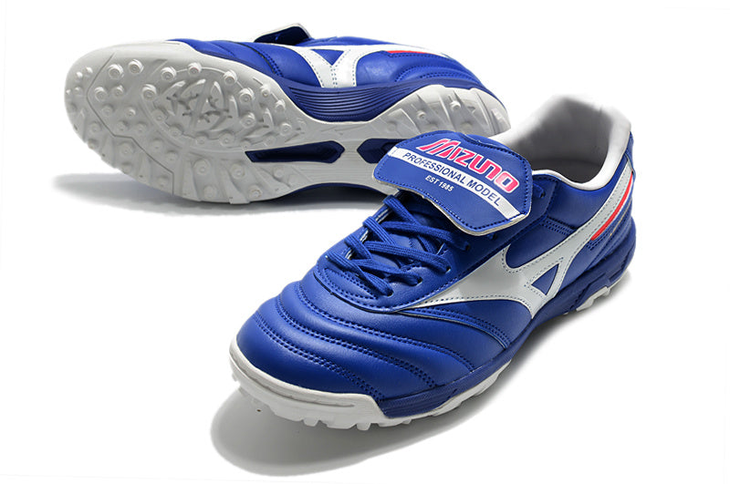 CHUTEIRA MIZUNO MORELIA II SOCIETY - AZUL E BRANCA