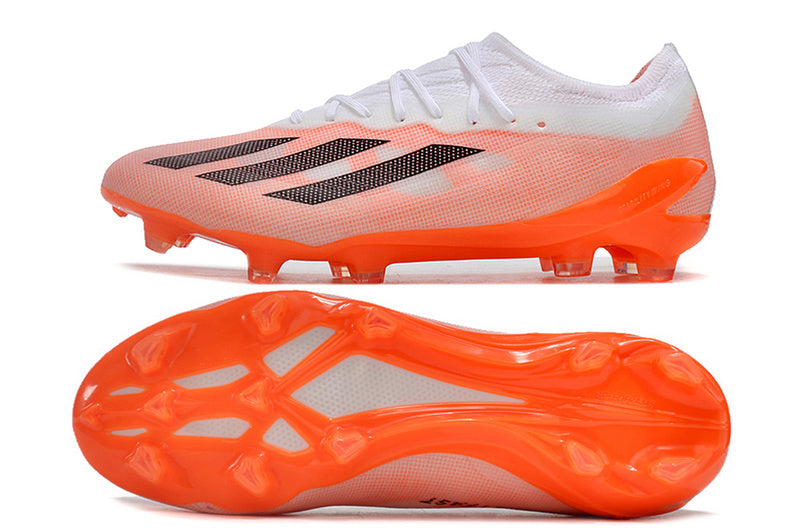 CHUTEIRA ADIDAS X CRAZYFAST.1 CAMPO - BRANCA E LARANJA