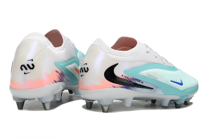 CHUTEIRA NIKE PHANTOM 6 ELITE TRAVA MISTA "UNITED 002" - BRANCA E AZUL