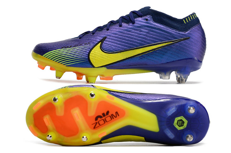 CHUTEIRA NIKE AIR ZOOM MERCURIAL VAPOR 15 ELITE TRAVA MISTA FIXA - ROXA E AMARELA