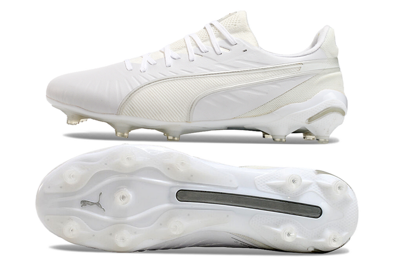 CHUTEIRA PUMA KING FG/AG CAMPO "WHITEOUT" - BRANCA