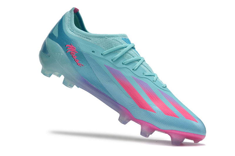 CHUTEIRA ADIDAS X CRAZYFAST.1 CAMPO "MIAMI VICE" - AZUL E ROSA