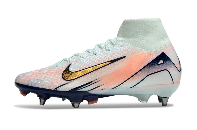 CHUTEIRA NIKE AIR ZOOM MERCURIAL SUPERFLY 10 ELITE TRAVA MISTA "DREAM SPEED 9" - VERDE E DOURADA