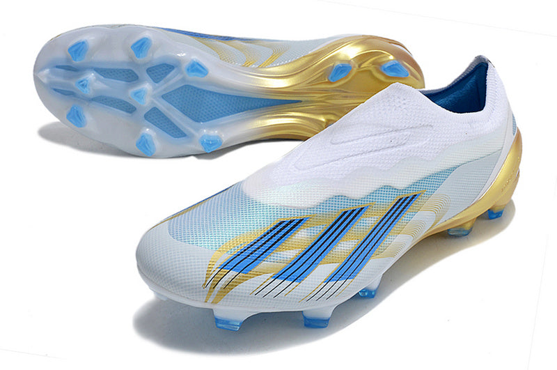 CHUTEIRA ADIDAS X CRAZYFAST+ CAMPO "LAS ESTRELAS" - BRANCA E AZUL