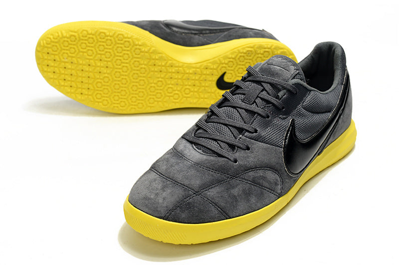 CHUTEIRA NIKE PREMIER II SALA FUTSAL - CINZA E AMARELA