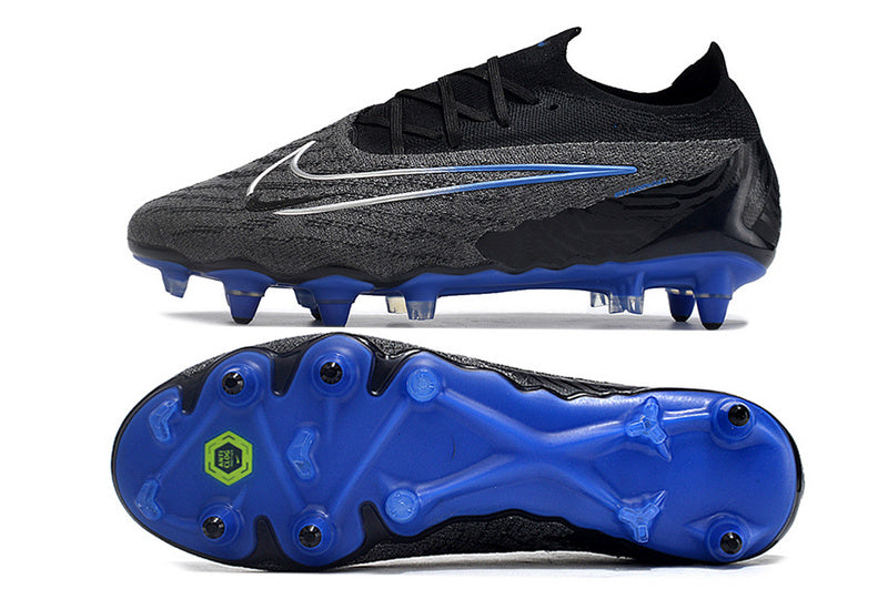 CHUTEIRA NIKE GX ELITE TRAVA MISTA FIXA - PRETA E AZUL