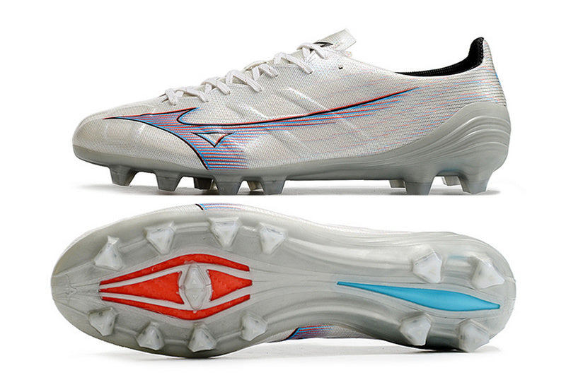 CHUTEIRA MIZUNO ALPHA JAPAN CAMPO "LAUNCH" - BRANCA E ROXA