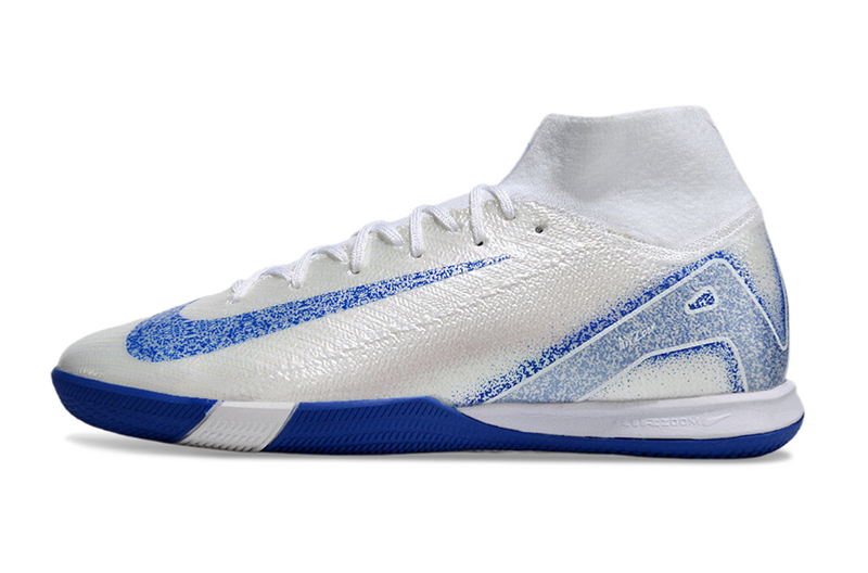 CHUTEIRA NIKE AIR ZOOM MERCURIAL SUPERFLY 10 ELITE FUTSAL - BRANCA E AZUL