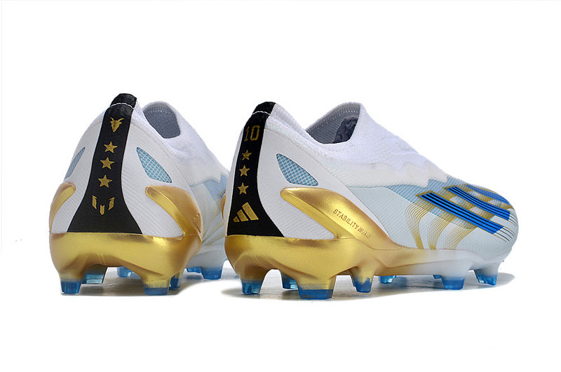 CHUTEIRA ADIDAS X CRAZYFAST+ CAMPO "LAS ESTRELAS" - BRANCA E AZUL