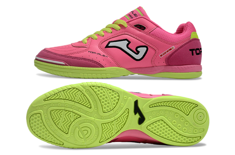 CHUTEIRA JOMA TOP FLEX FUTSAL - ROSA E VERDE