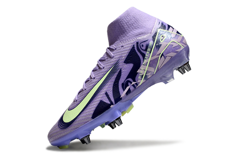 CHUTEIRA NIKE AIR ZOOM MERCURIAL SUPERFLY 10 ELITE TRAVA MISTA "UNITED 001" - ROXA E VERDE