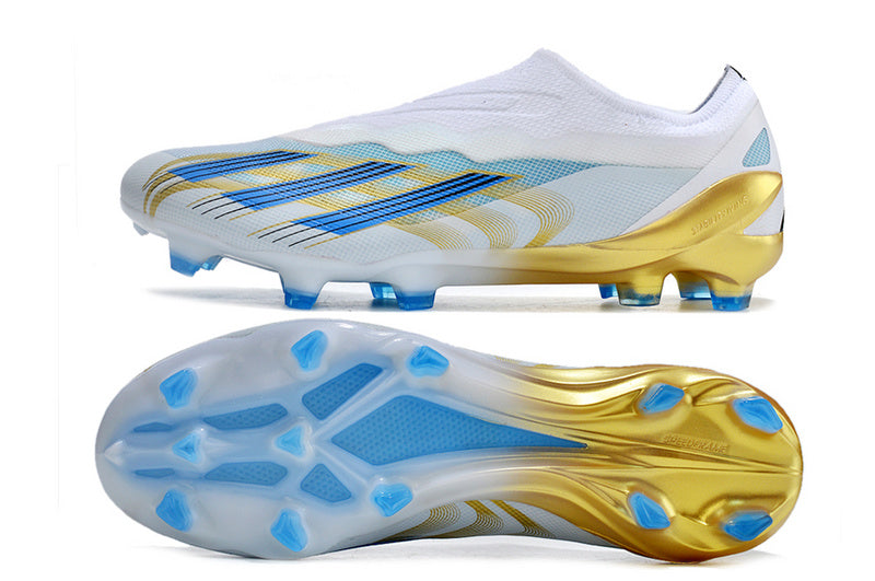 CHUTEIRA ADIDAS X CRAZYFAST+ CAMPO "LAS ESTRELAS" - BRANCA E AZUL