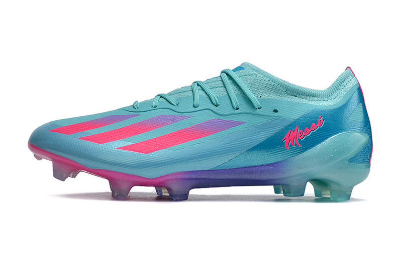 CHUTEIRA ADIDAS X CRAZYFAST.1 CAMPO "MIAMI VICE" - AZUL E ROSA