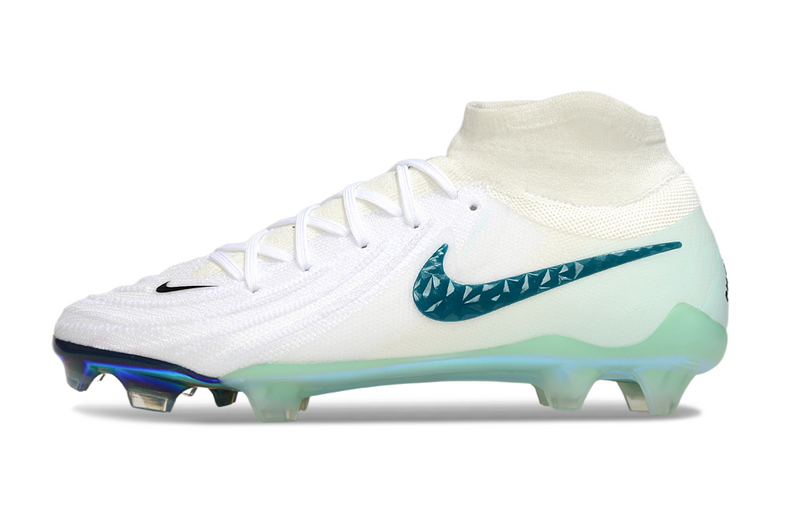 CHUTEIRA NIKE PHANTOM LUNA II ELITE CAMPO "CHROMATIC" - BRANCA E VERDE