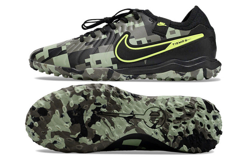 CHUTEIRA NIKE TIEMPO LEGEND 10 SOCIETY - CINZA, PRETA E AMARELA