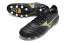 CHUTEIRA MIZUNO MORELIA NEO IV JAPAN CAMPO "AURUM" - PRETA E DOURADA
