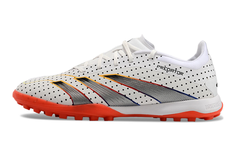 CHUTEIRA ADIDAS PREDATOR 24 ELITE SOCIETY - BRANCA, CINZA E VERMELHA
