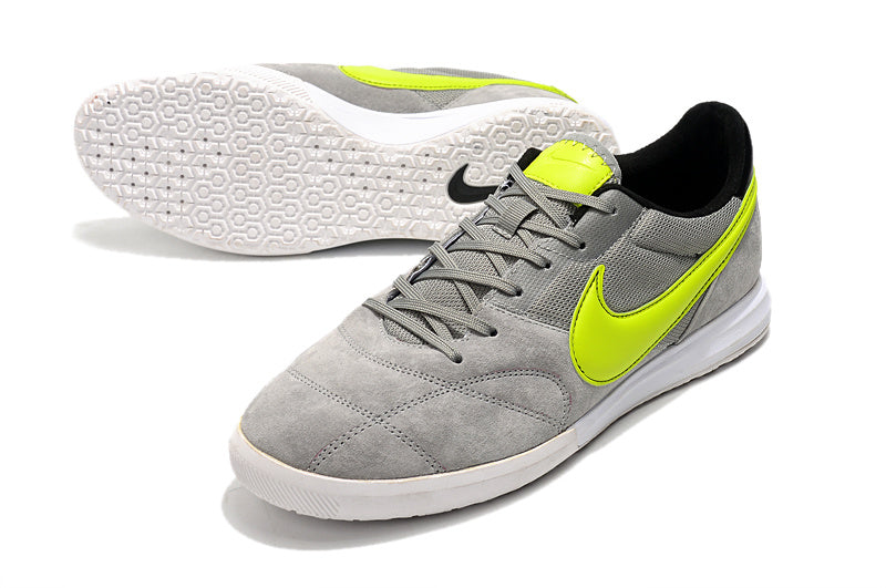 CHUTEIRA NIKE PREMIER II SALA FUTSAL - CINZA E AMARELA
