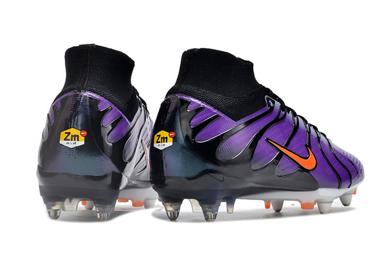 CHUTEIRA NIKE AIR ZOOM MERCURIAL SUPERFLY 9 ELITE TRAVA MISTA FIXA "AIR MAX TN" - ROXA E PRETA