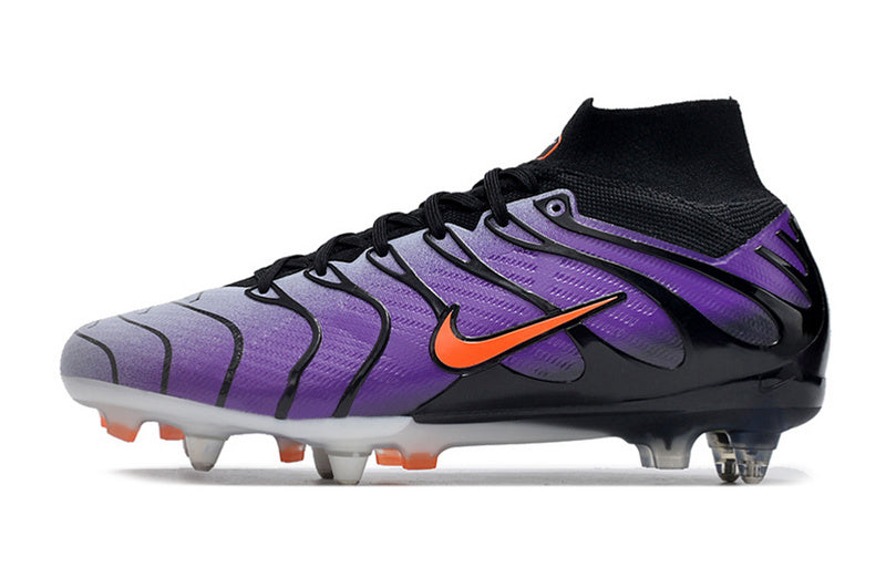 CHUTEIRA NIKE AIR ZOOM MERCURIAL SUPERFLY 9 ELITE TRAVA MISTA FIXA "AIR MAX TN" - ROXA E PRETA