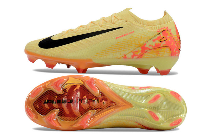 CHUTEIRA NIKE AIR ZOOM MERCURIAL VAPOR 16 ELITE CAMPO "MBAPPÉ" - AMARELA E LARANJA