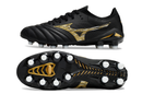 CHUTEIRA MIZUNO MORELIA NEO IV JAPAN CAMPO "AURUM" - PRETA E DOURADA