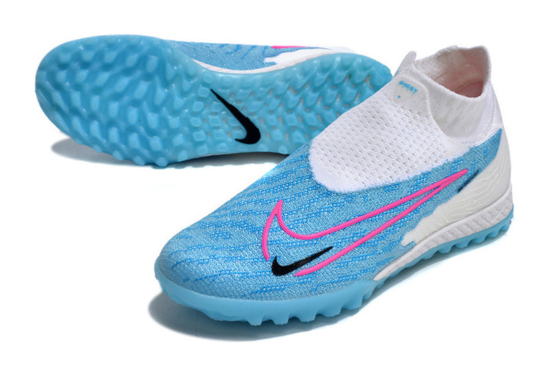 CHUTEIRA NIKE PHANTOM GX DYNAMIC FIT ELITE SOCIETY - AZUL E BRANCA