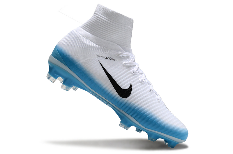 CHUTEIRA NIKE MERCURIAL SUPERFLY 5 ELITE CAMPO - BRANCA E AZUL