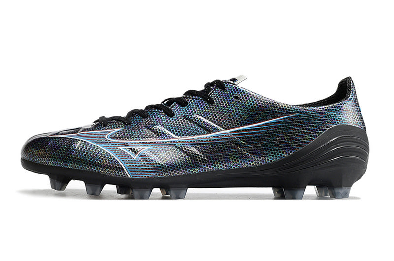 CHUTEIRA MIZUNO ALPHA JAPAN CAMPO "SPRING" - PRETA E AZUL