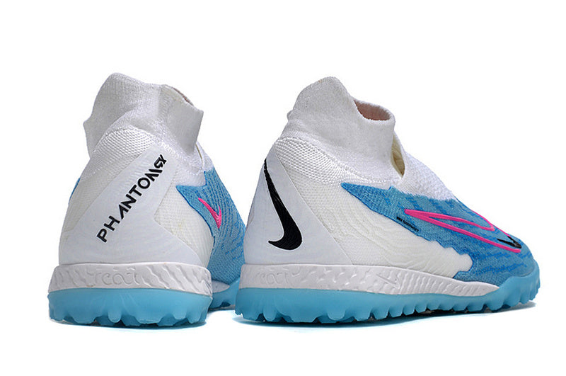 CHUTEIRA NIKE PHANTOM GX DYNAMIC FIT ELITE SOCIETY - AZUL E BRANCA