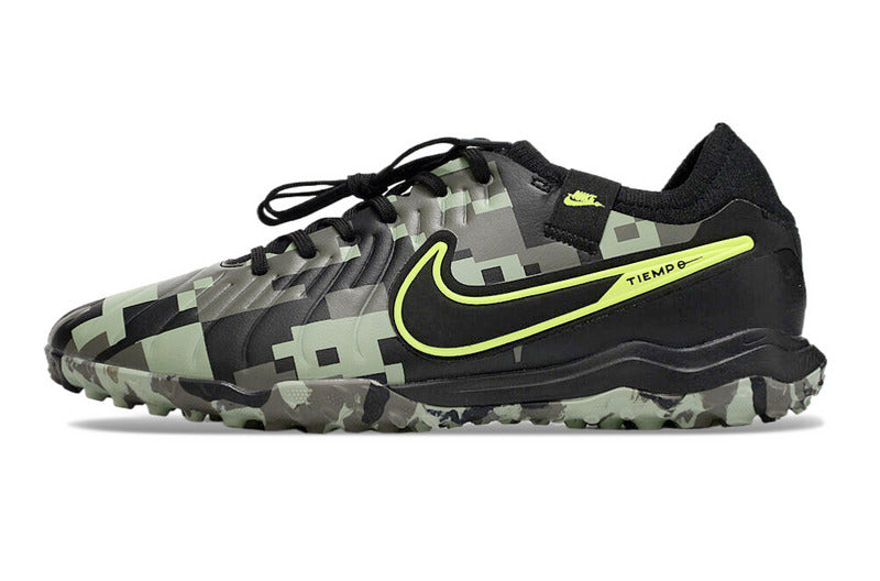 CHUTEIRA NIKE TIEMPO LEGEND 10 SOCIETY - CINZA, PRETA E AMARELA