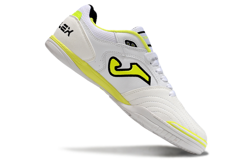 CHUTEIRA JOMA TOP FLEX FUTSAL - BRANCA E AMARELA