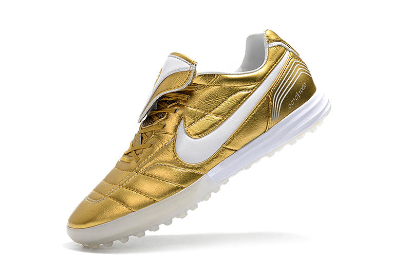 CHUTEIRA NIKE TIEMPO LEGEND 7 SOCIETY - DOURADA E BRANCA