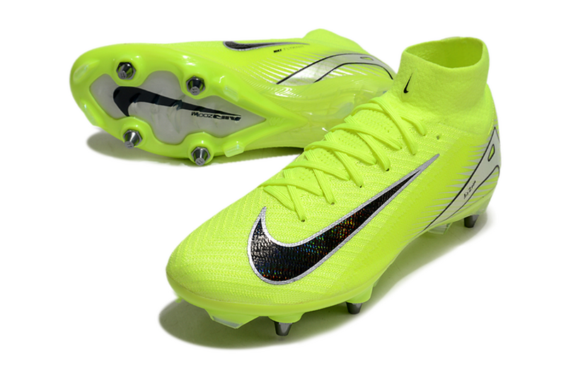 CHUTEIRA NIKE AIR ZOOM MERCURIAL SUPERFLY 10 ELITE TRAVA MISTA "MAD VOLTAGE" - VERDE