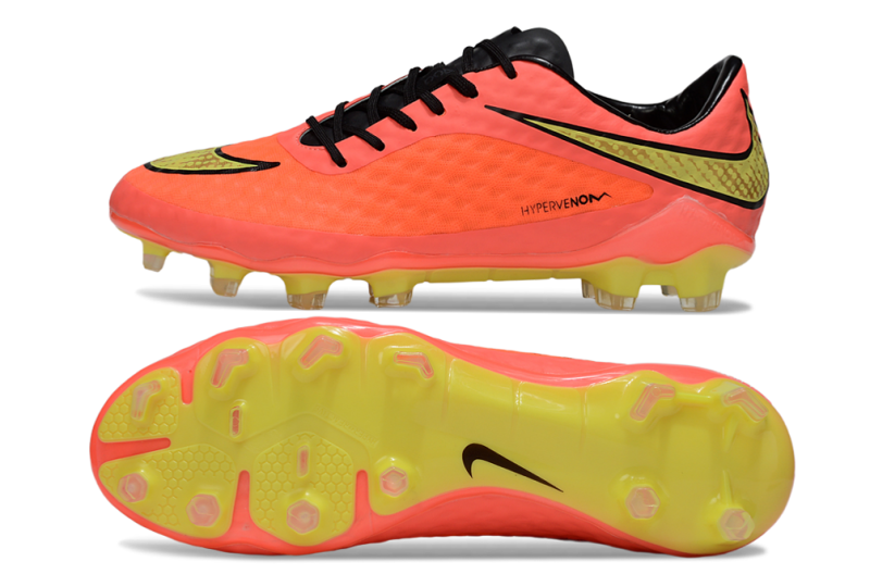 CHUTEIRA NIKE HYPERVENOM SE ELITE CAMPO - SALMÃO E AMARELA