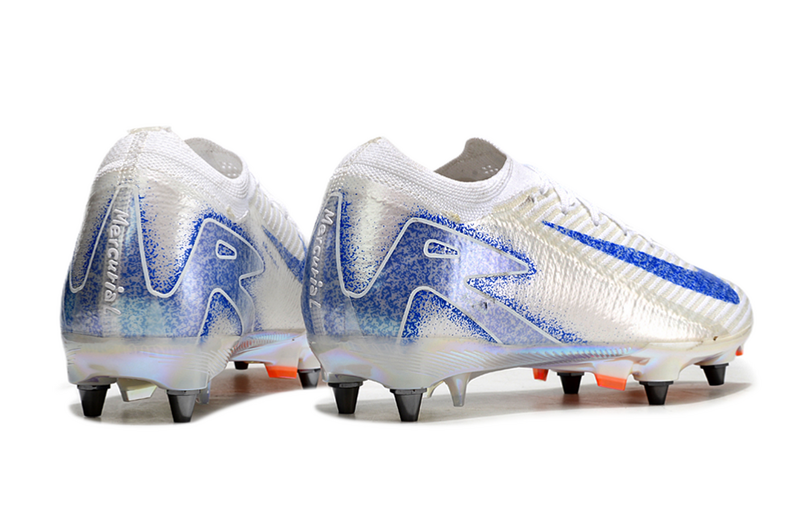 CHUTEIRA NIKE AIR ZOOM MERCURIAL VAPOR 16 ELITE TRAVA MISTA "BLUEPRINT" - BRANCA E AZUL