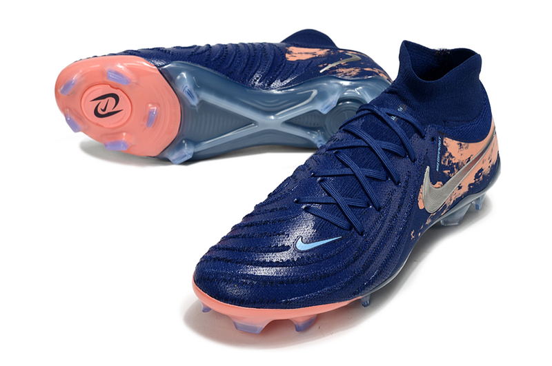 CHUTEIRA NIKE PHANTOM LUNA II ERLING HAALAND ELITE CAMPO "FORCE 9" - AZUL E LARANJA