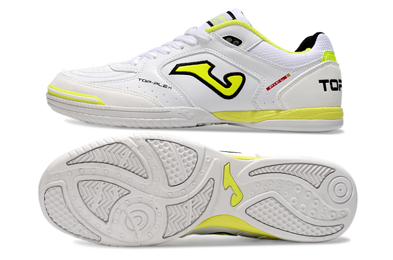 CHUTEIRA JOMA TOP FLEX FUTSAL - BRANCA E AMARELA