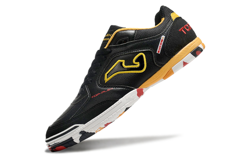 CHUTEIRA JOMA TOP FLEX FUTSAL - PRETA E AMARELA