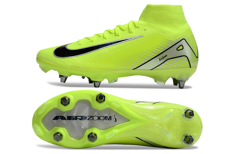 CHUTEIRA NIKE AIR ZOOM MERCURIAL SUPERFLY 10 ELITE TRAVA MISTA "MAD VOLTAGE" - VERDE
