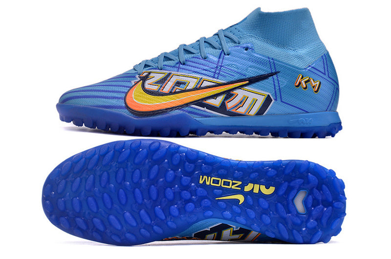 CHUTEIRA NIKE MERCURIAL AIR ZOOM SUPERFLY 9 ELITE SOCIETY "MBAPPE COMIC" - AZUL