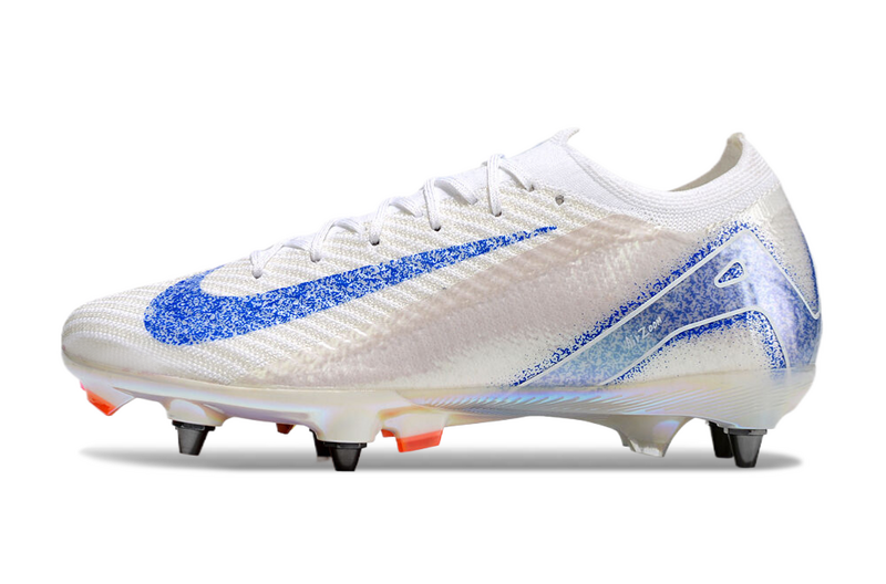 CHUTEIRA NIKE AIR ZOOM MERCURIAL VAPOR 16 ELITE TRAVA MISTA "BLUEPRINT" - BRANCA E AZUL