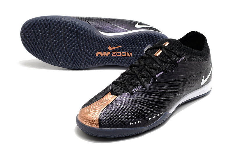 CHUTEIRA NIKE AIR ZOOM MERCURIAL VAPOR 15 ELITE FUTSAL "2001" - PRETA E COBRE