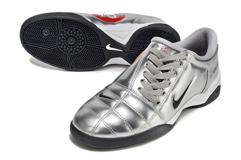 CHUTEIRA NIKE TOTAL 90 III FUTSAL - PRATA E VERMELHA