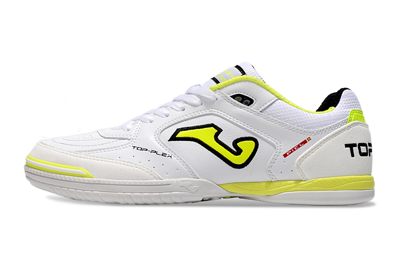 CHUTEIRA JOMA TOP FLEX FUTSAL - BRANCA E AMARELA