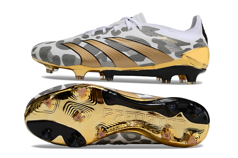 ADIDAS PREDATOR 24 ELITE CAMPO "GENERATION PRED 2.0" - BRANCA E DOURADA