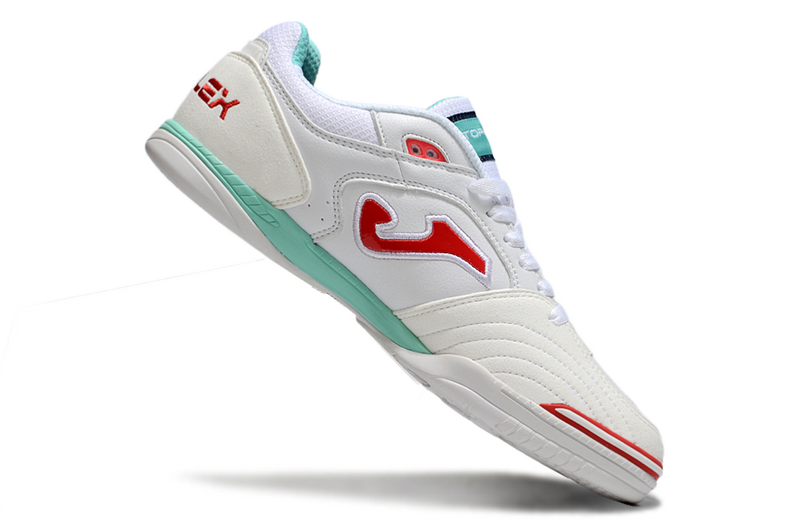 CHUTEIRA JOMA TOP FLEX FUTSAL - BRANCA E VERMELHA
