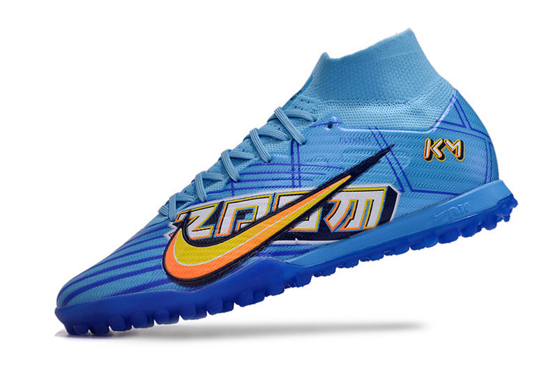 CHUTEIRA NIKE MERCURIAL AIR ZOOM SUPERFLY 9 ELITE SOCIETY "MBAPPE COMIC" - AZUL