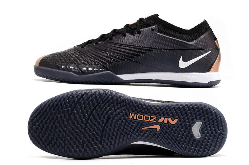 CHUTEIRA NIKE AIR ZOOM MERCURIAL VAPOR 15 ELITE FUTSAL "2001" - PRETA E COBRE