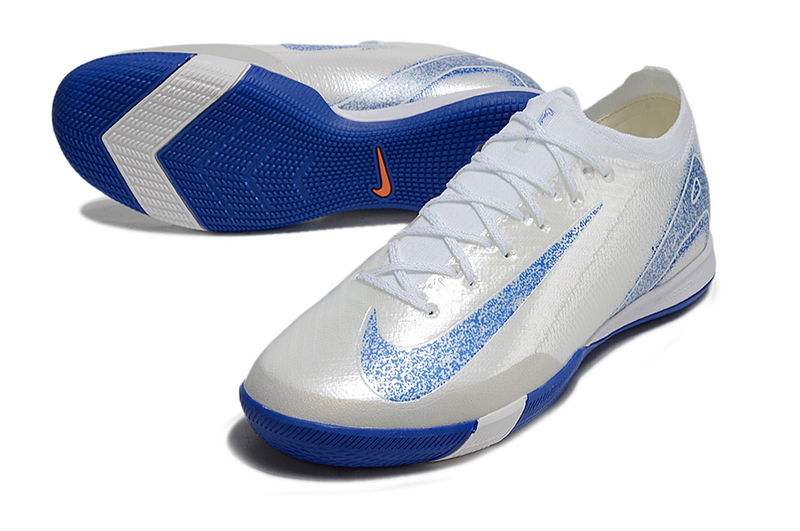 CHUTEIRA NIKE AIR ZOOM MERCURIAL VAPOR 16 ELITE FUTSAL "BLUEPRINT" - BRANCA E AZUL